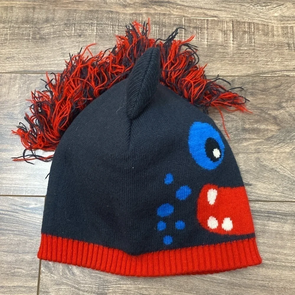 EUC Kids Monster Beanie with Ears and Mohawk Size 4-7 years